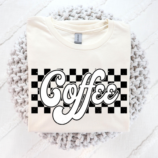 Coffee (Checkered) Full Color DTF Transfer