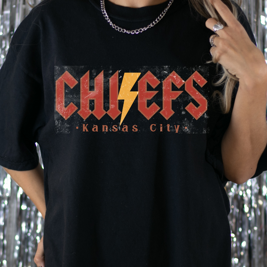 Chiefs (Rocker Style Text) Kansas City Football Full Color DTF Transfer