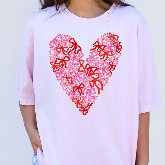 Bow Collage Heart Full Color DTF Transfer