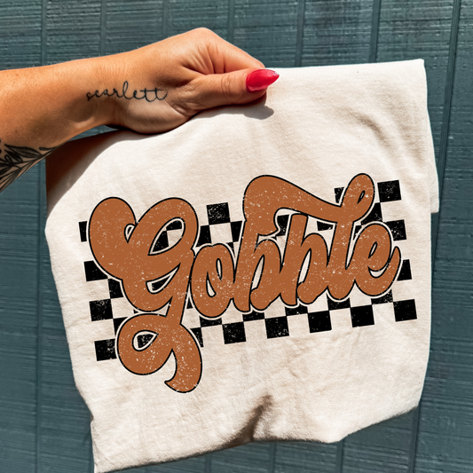 Gobble Checkerboard Full Color DTF Transfer