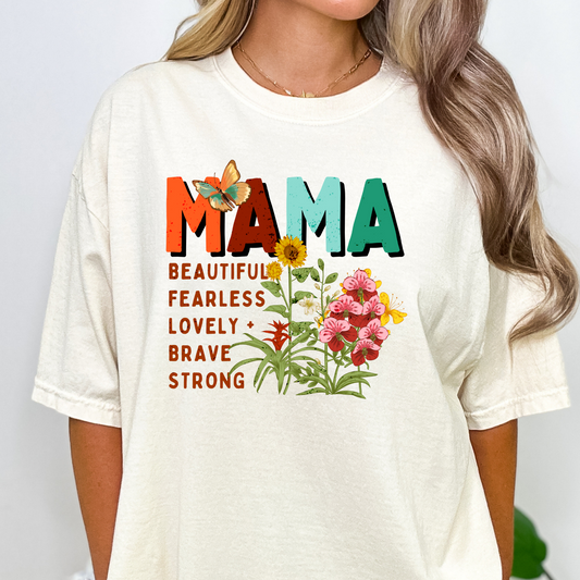 Mama - Beautiful, Fearless, Lovely, Brave, Strong Full Color DTF Transfer