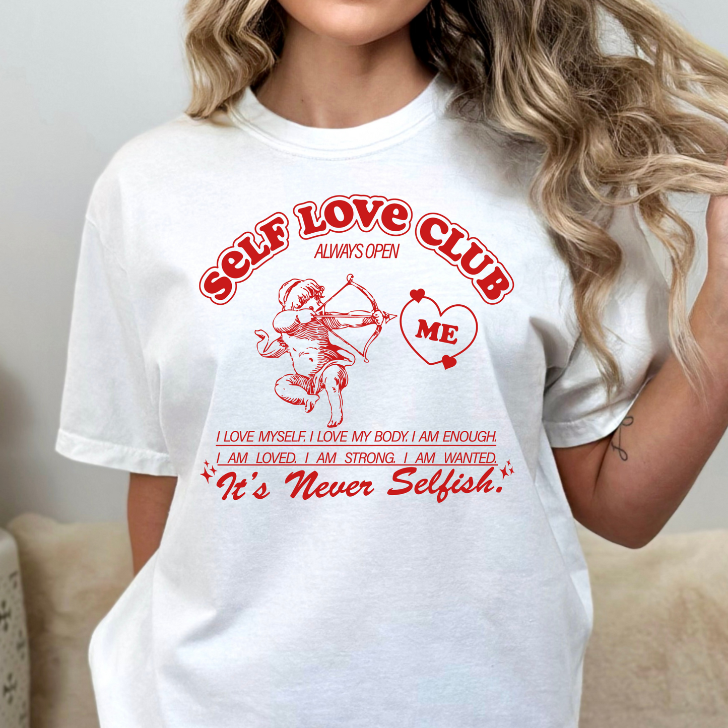 Self Love Club Full Color DTF Transfer