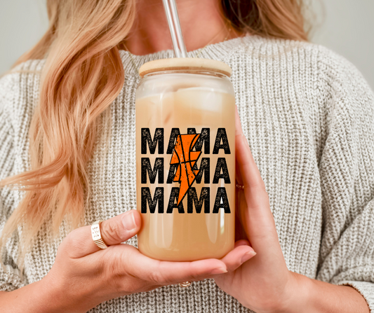 Mama (Repeat) Basketball Lightning Bolt UV DTF Transfer