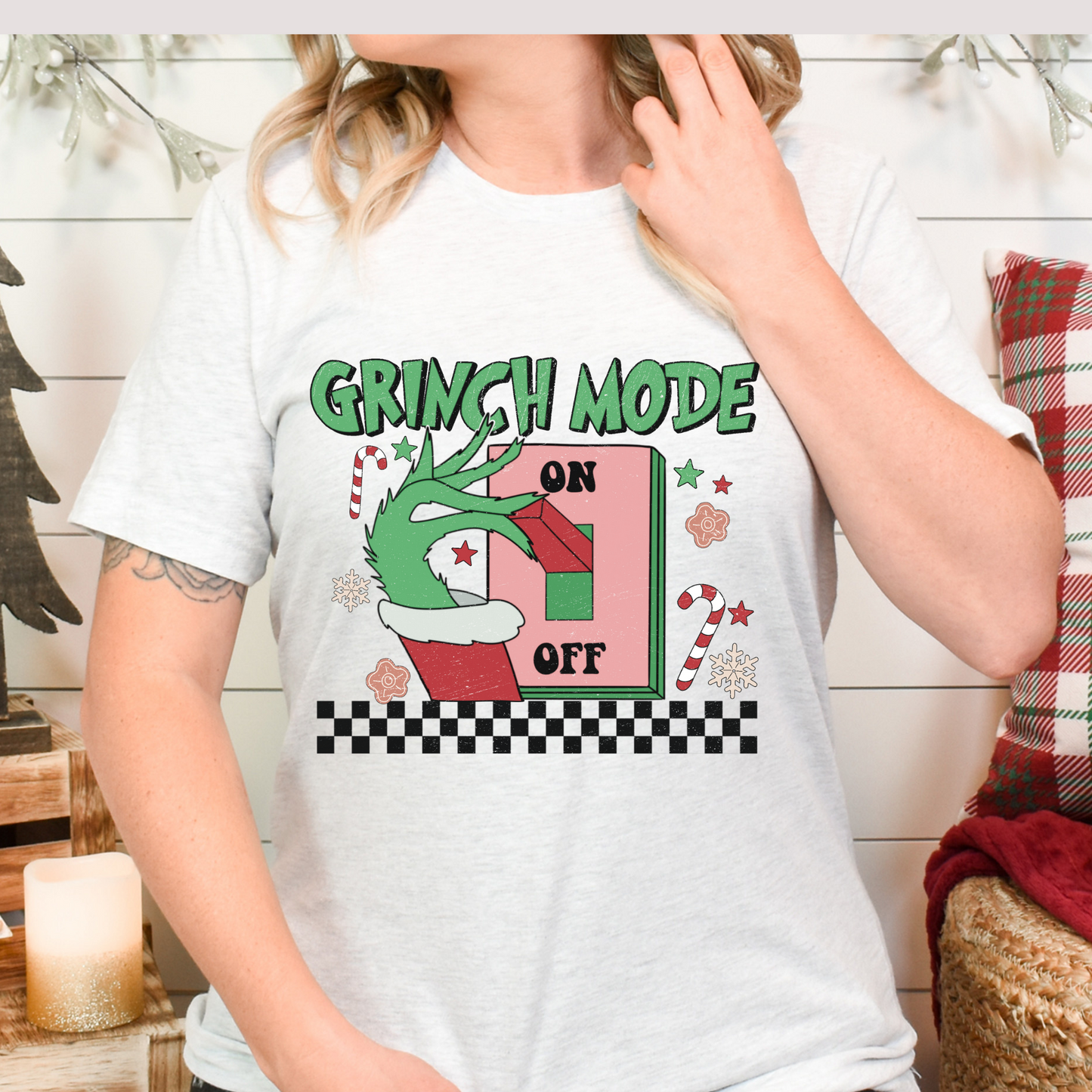 Grinch Mode (Pink Light Switch) Full Color DTF Transfer