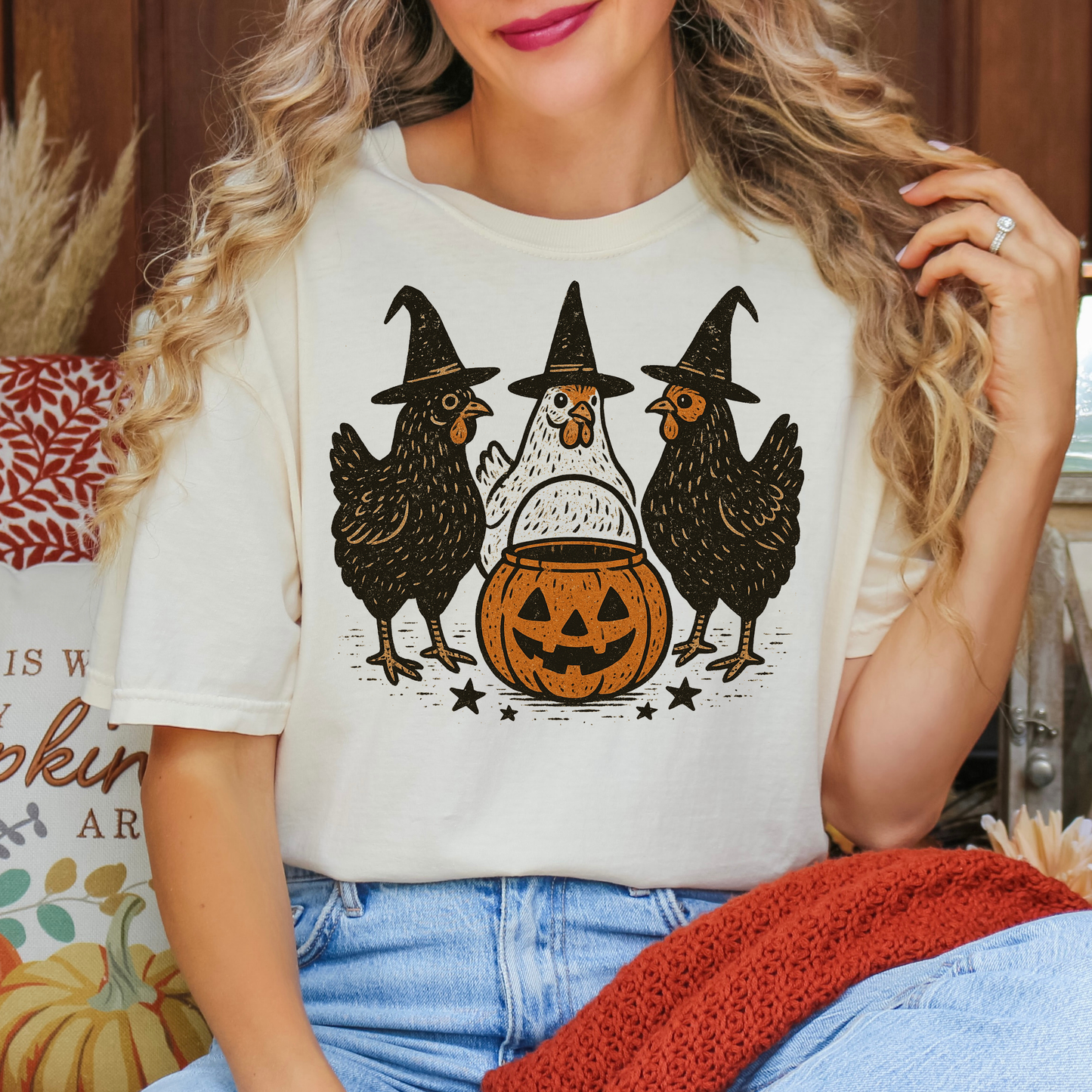 Halloween Chickens Full Color DTF Transfer