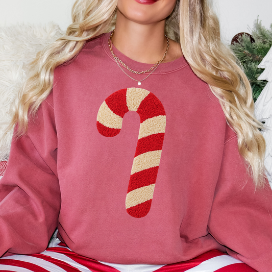 Candy Cane (Faux Sherpa) Full Color DTF Transfer