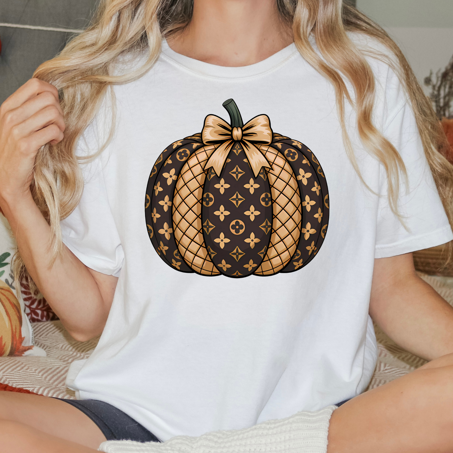 Designer Pumpkin Full Color DTF Transfer