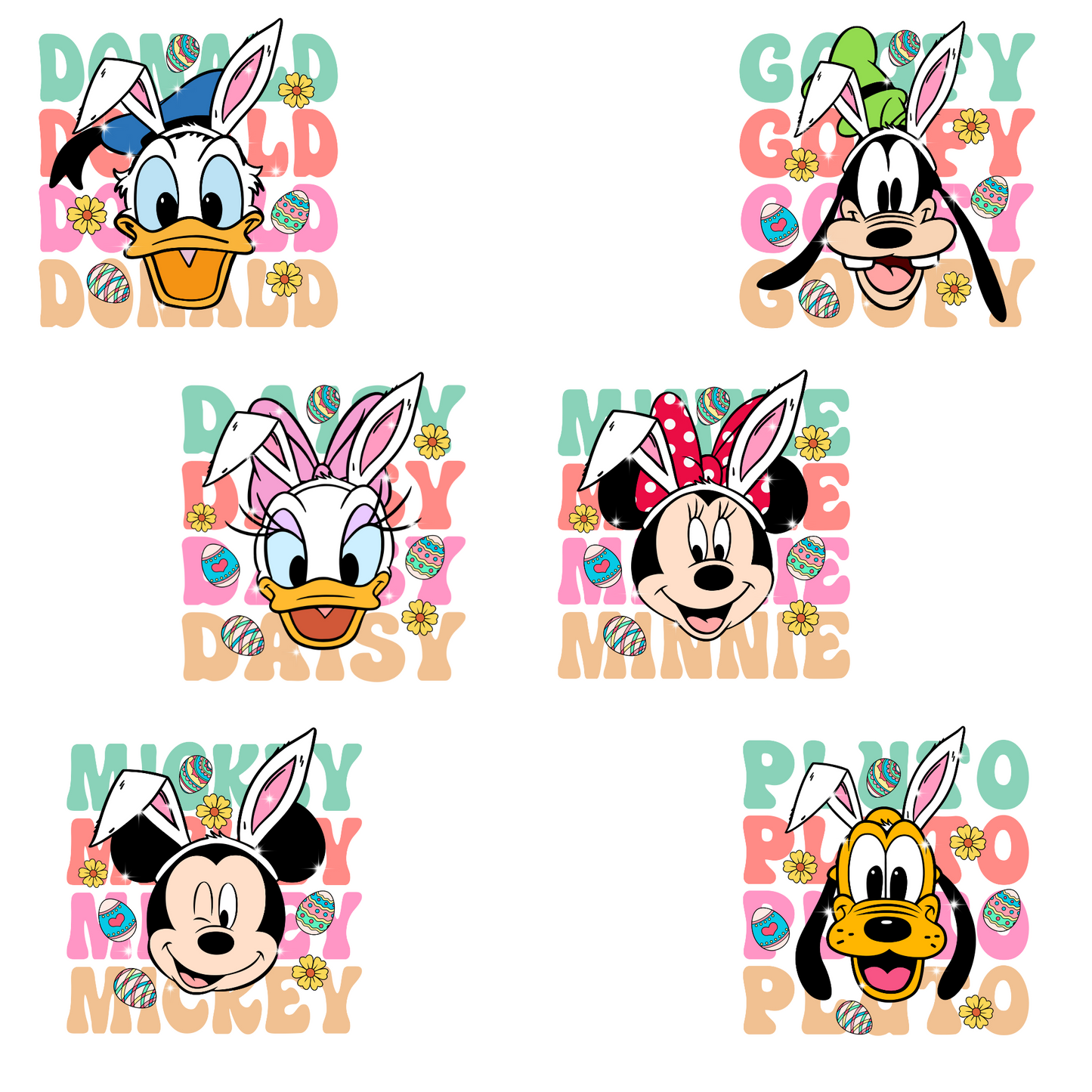 Easter Mouse and Friends Characters (MULTI CHARACTER OPTIONS) Full Color DTF Transfer