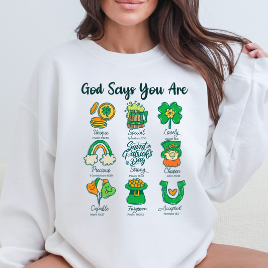 St Patricks Day God Says You Are Full Color DTF Transfer