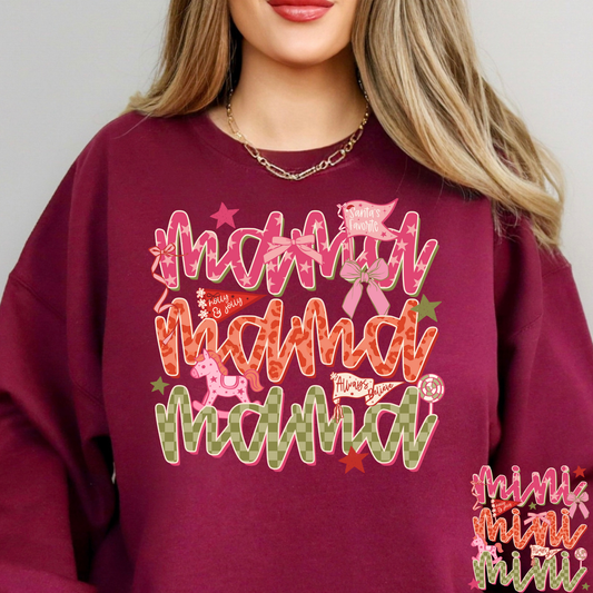 Mama Checkered Repeat Full Color DTF Transfer
