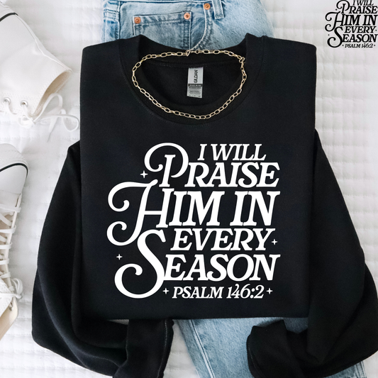 I Will Praise Him In Every Season Full Color DTF Transfer