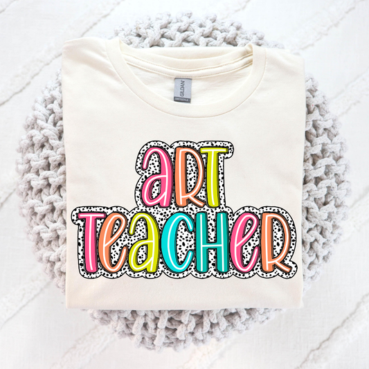 Art Teacher (Dalmation w/Line Letters) Full Color DTF Transfer