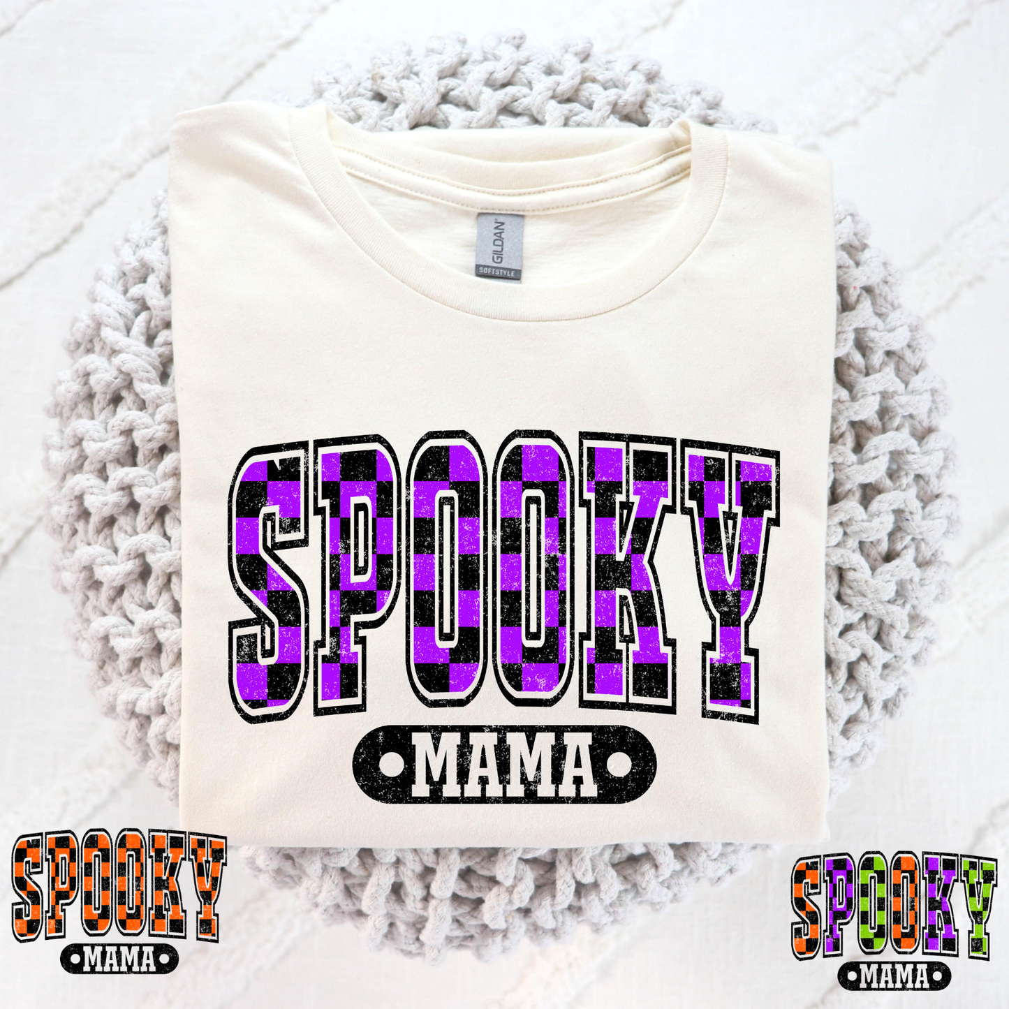 Checkered Spooky Mama (MULTI COLOR OPTIONS) Full Color DTF Transfer