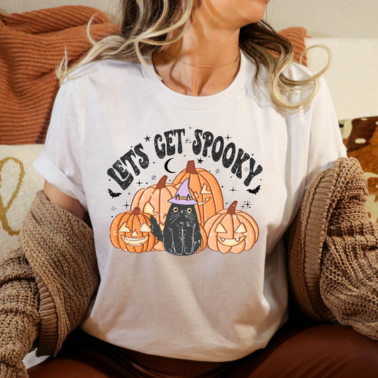 Lets Get Spooky (Pumpkins/Black Cat) Full Color DTF Transfer