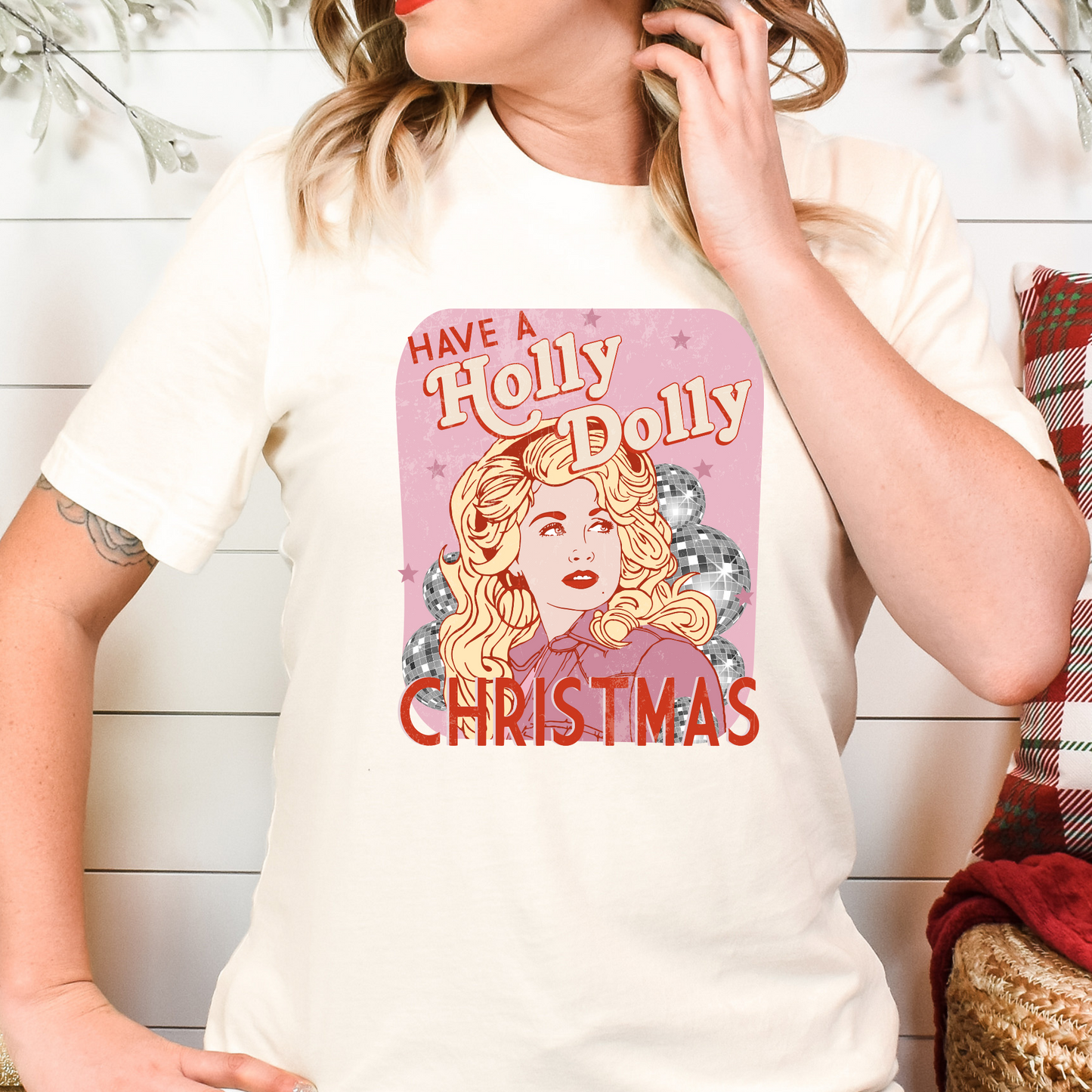 Holly Dolly Christmas (Poster Style)  Full Color DTF Transfers