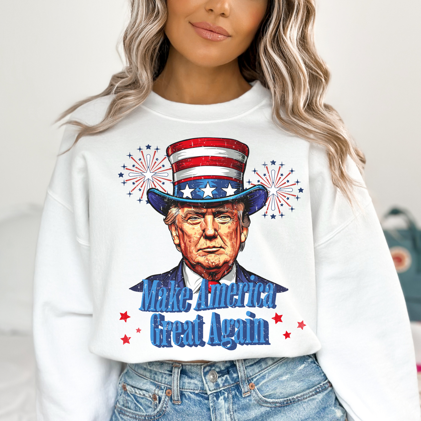 Make America Great Again (Trump in Top Hat) Full Color DTF Transfer