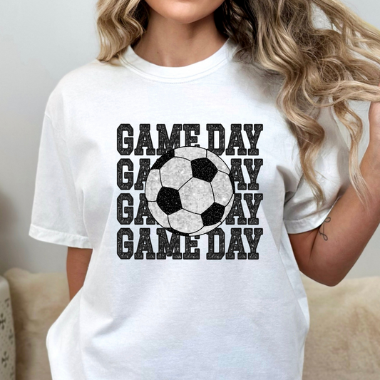 Game Day Soccer (Faux Sequin) Full Color DTF Transfer