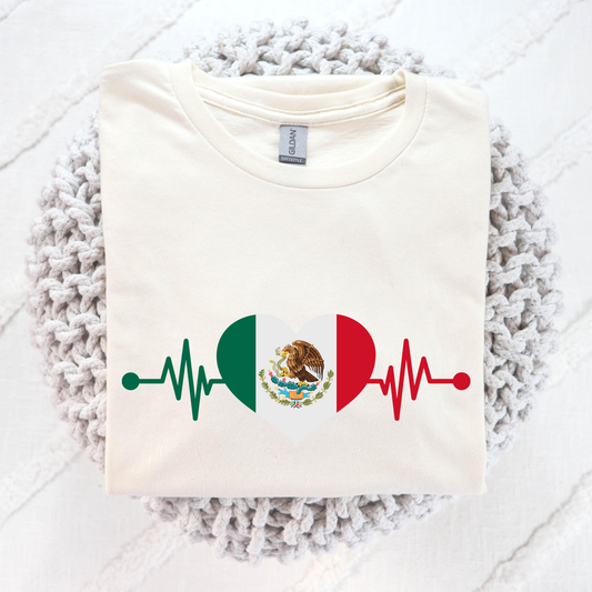 Mexico Heart Beat Full Color DTF Transfer