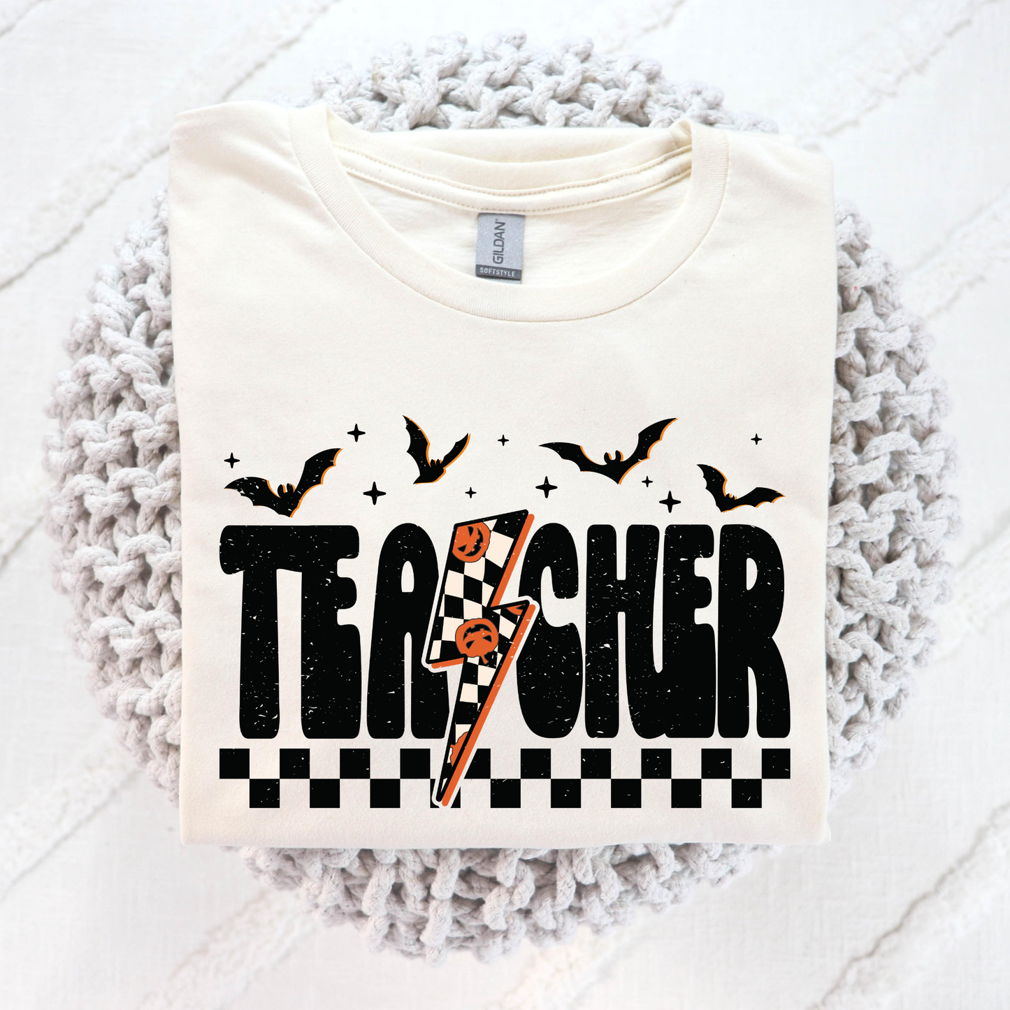 Teacher (Halloween Lightening Bolt) Full Color DTF Transfer