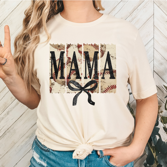 Mama (Baseball Boxed Letters) Full Color DTF Transfer