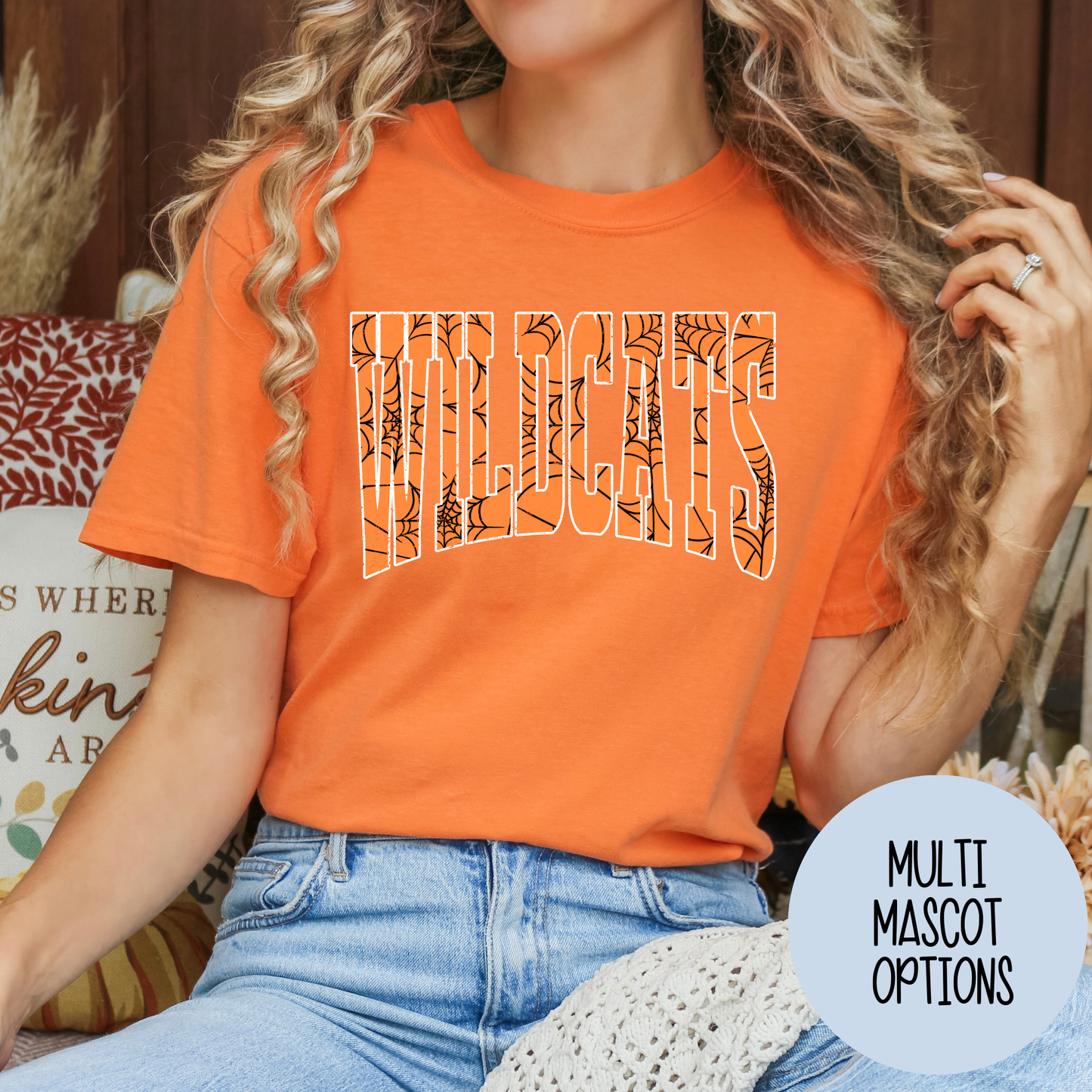 Halloween Mascot Web Text (Multi Options) Full Color DTF Transfer