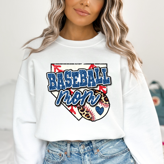 Baseball Mom (Plate Leopard Ball) Full Color DTF Transfer