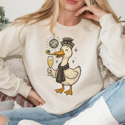 Happy New Year Goose Full Color DTF Transfer