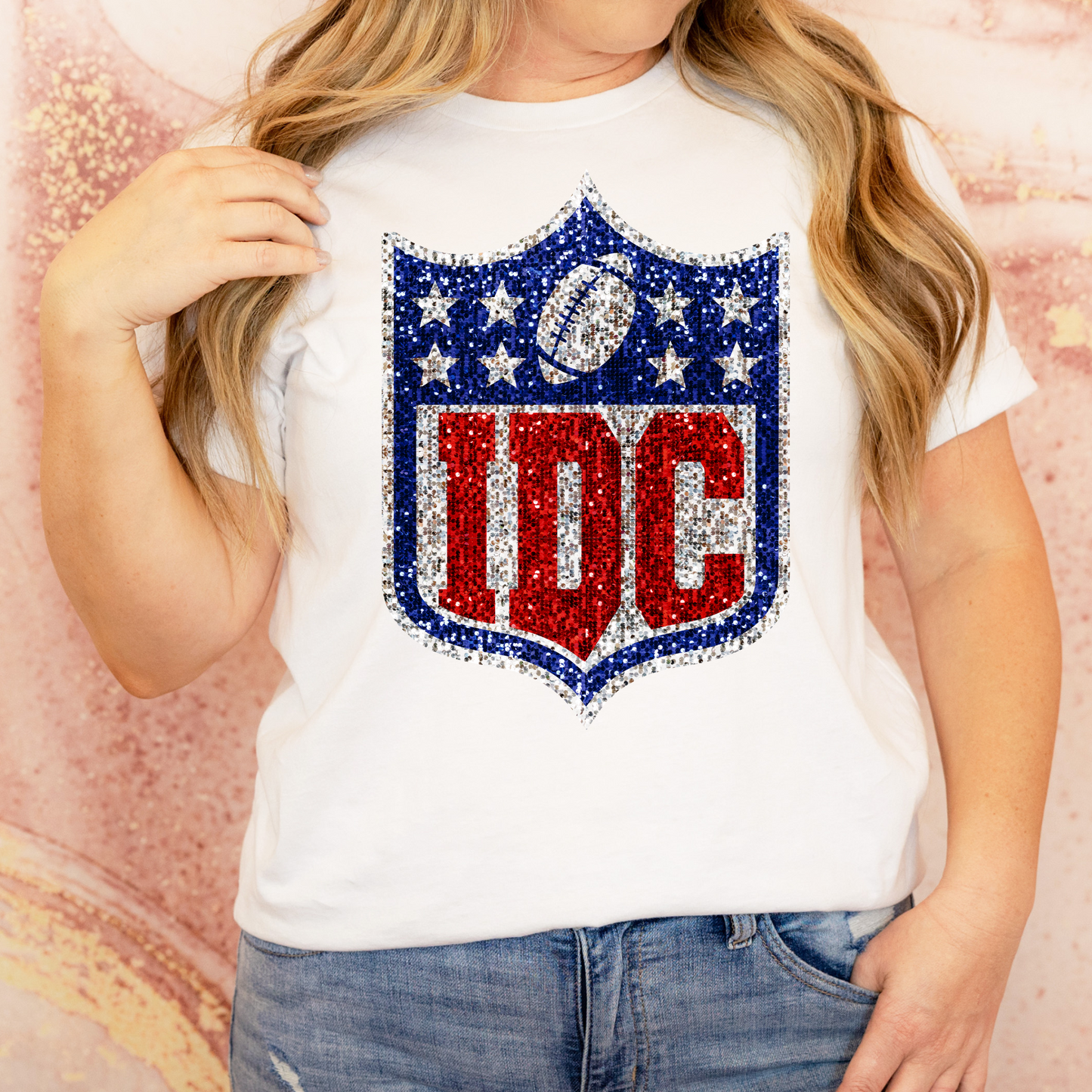 IDC Football (Faux Glitter) Full Color DTF Transfer