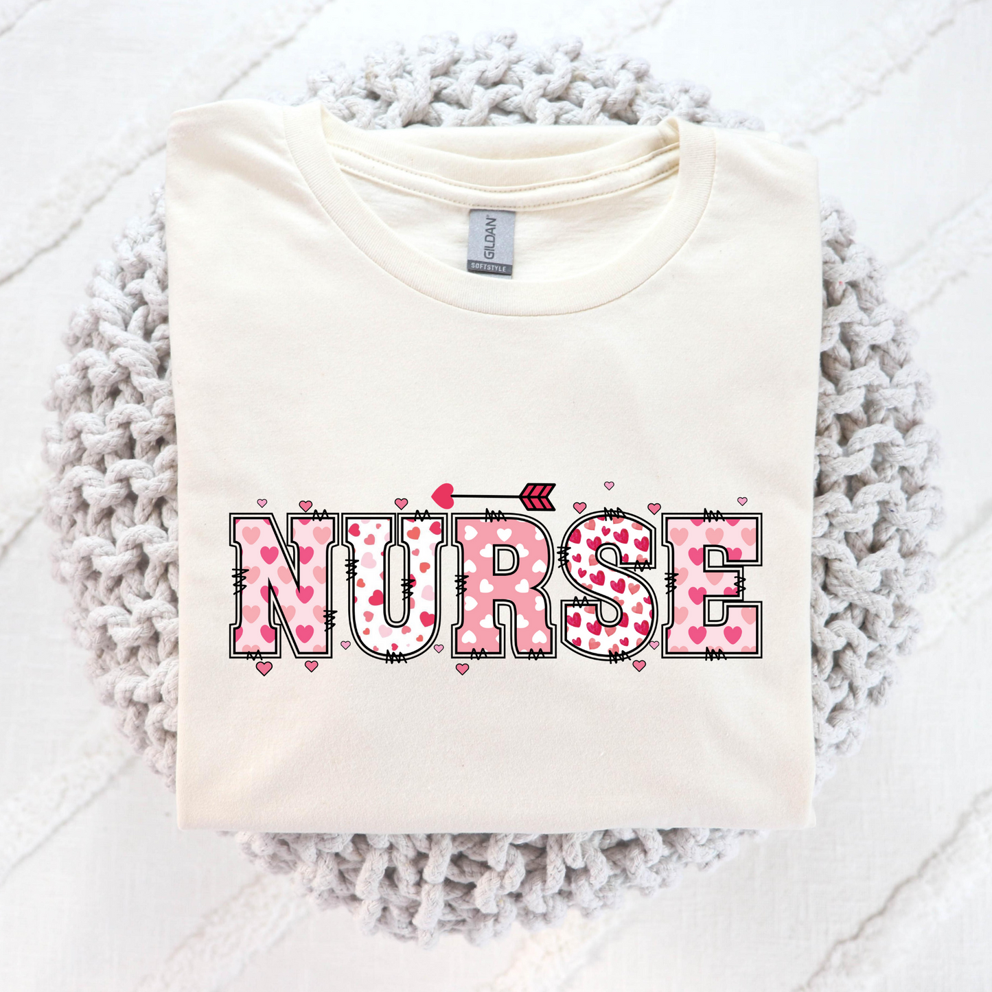 Valentines Theme Nurse Full Color DTF Transfer