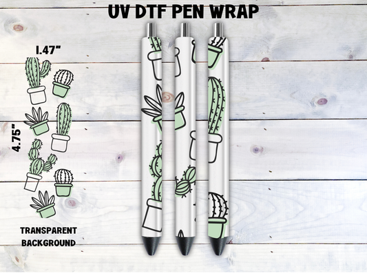 Cactus w/Plants UV DTF Pen Wrap Transfer