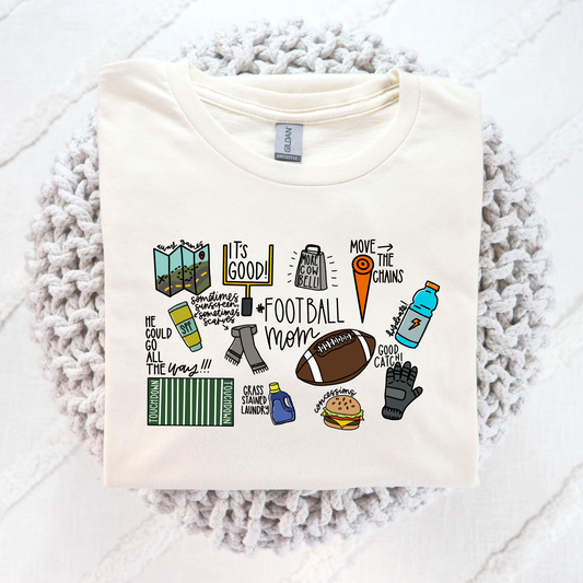 Football Mom Icons Full Color DTF Transfer