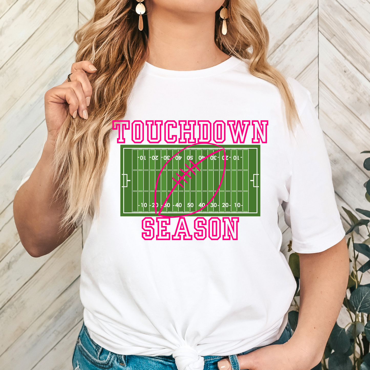 Touchdown Season (Pink Text) Full Color DTF Transfers