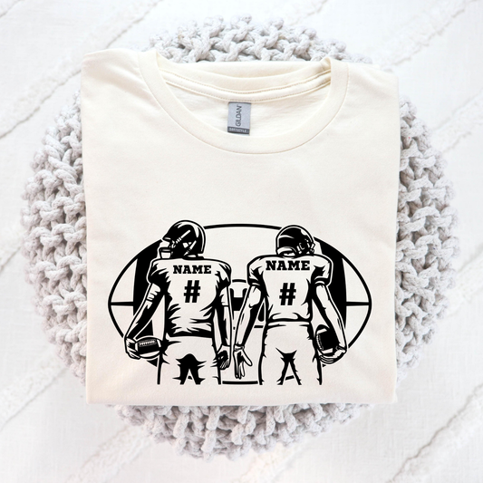Personalized 2 Football Player (Name & Number) Full Color DTF Transfer