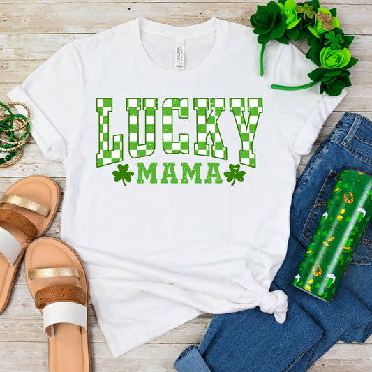 Checkered Lucky Mama Full Color DTF Transfer