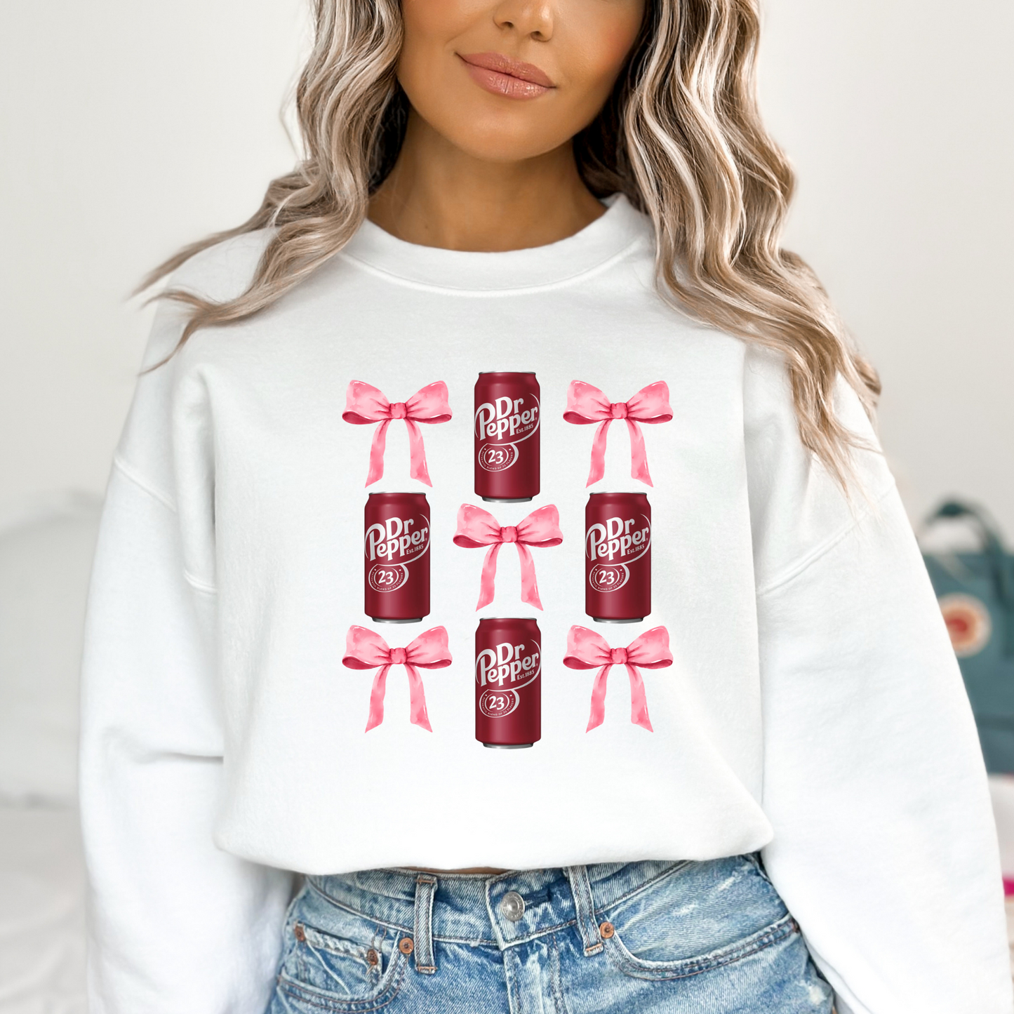 Dr. Pepper and Bows Coquette Full Color DTF Transfer