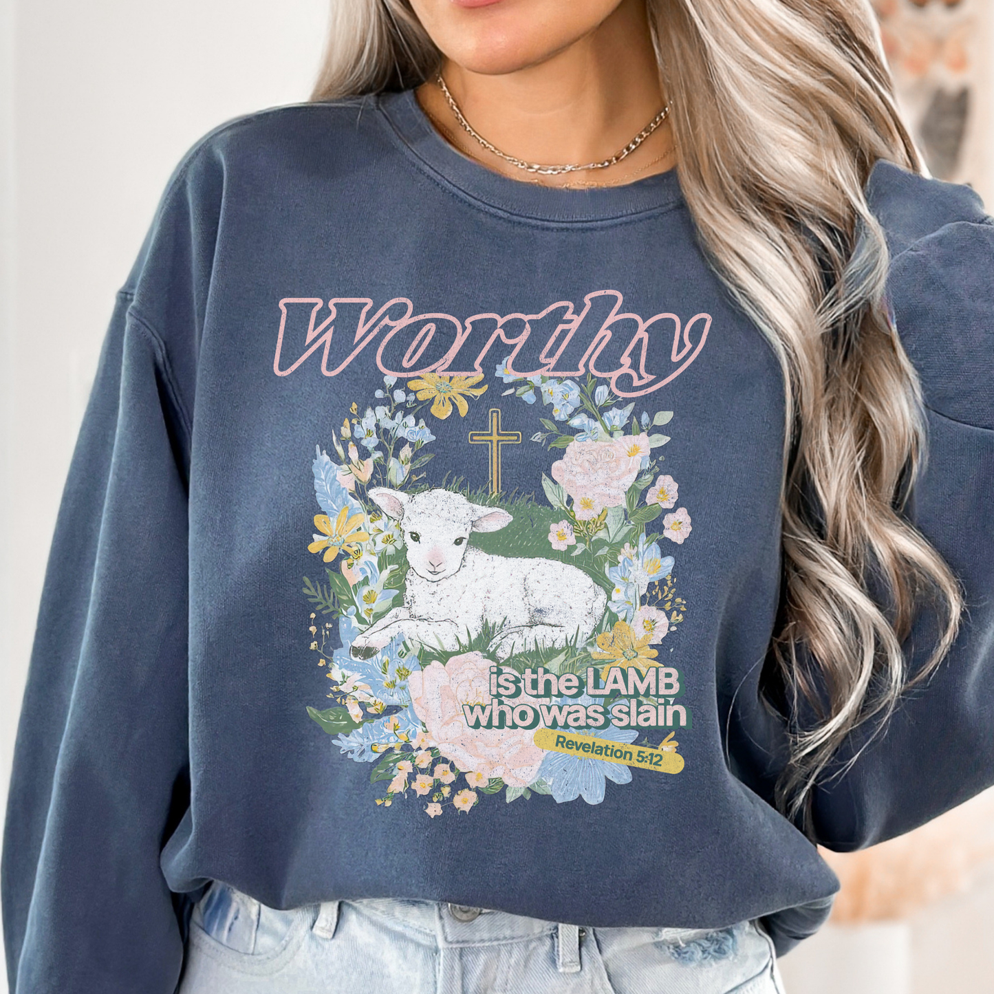 Worthy Is The Lamb Who Was Slain Full Color DTF Transfer