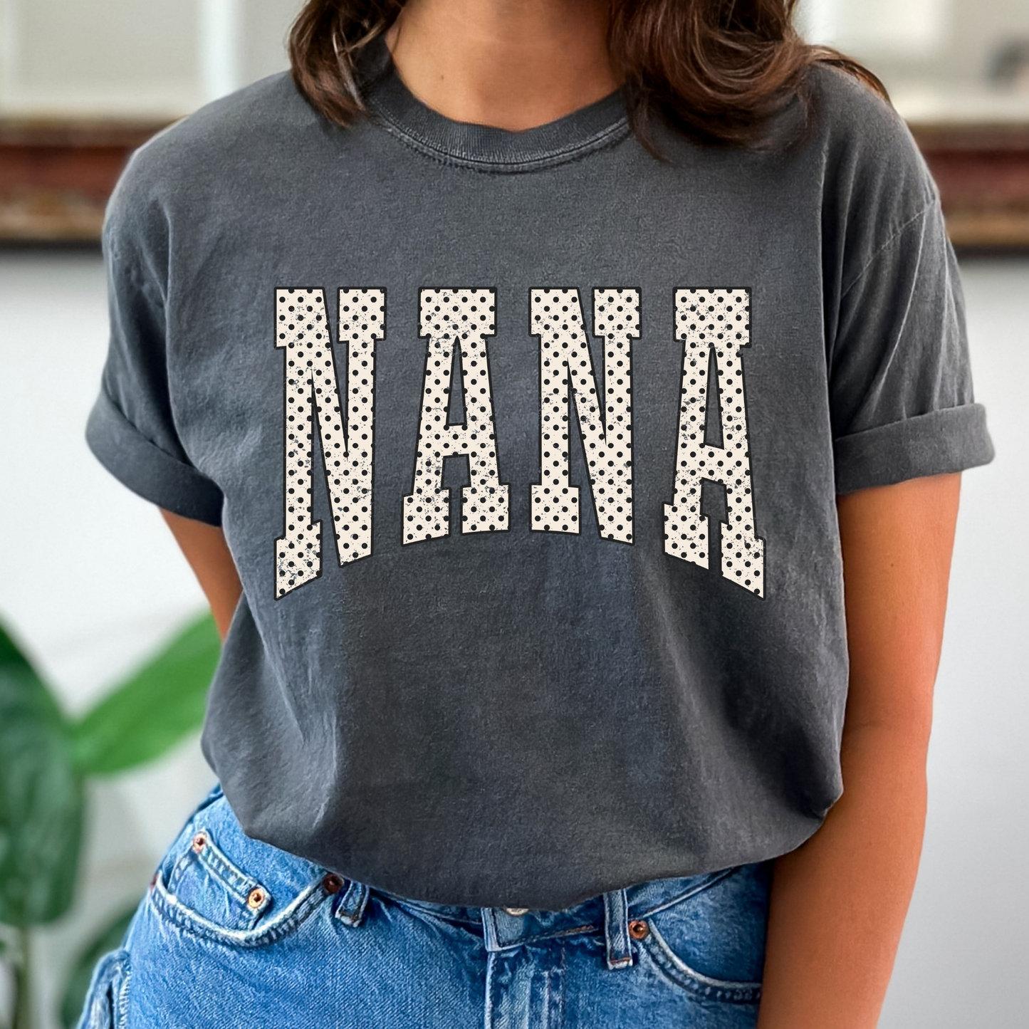 Polka Dot Nana (Varsity) Full Color DTF Transfer