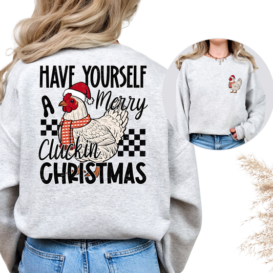 Have Yourself A Merry Cluckin Christmas Full Color DTF Transfer