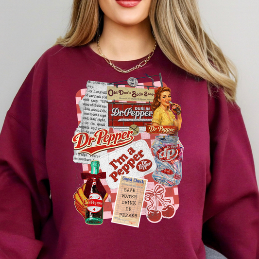 Dr Pepper Collage Full Color DTF Transfer