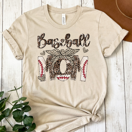 Baseball Mom (Leopard ) Full Color DTF Transfer