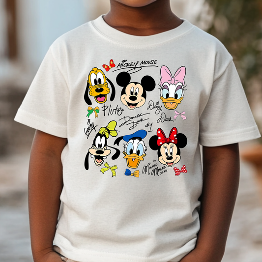 Disney Character Signatures Full Color DTF Transfer