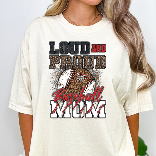 Loud and Proud Baseball Mom (Leopard) Full Color DTF Transfer