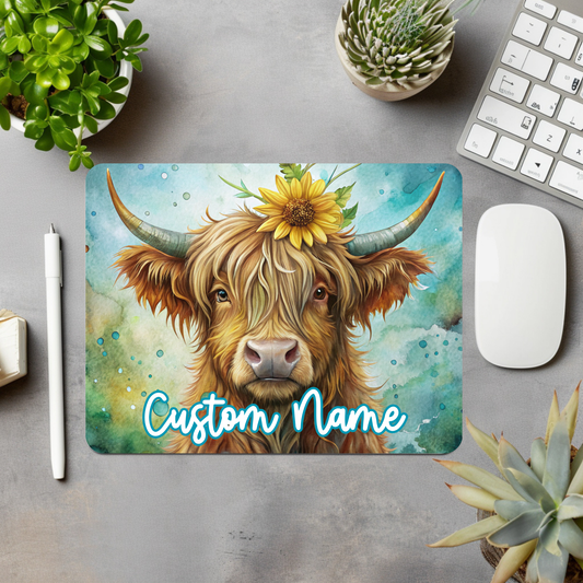 Highland Cow Personalized Mouse Pad