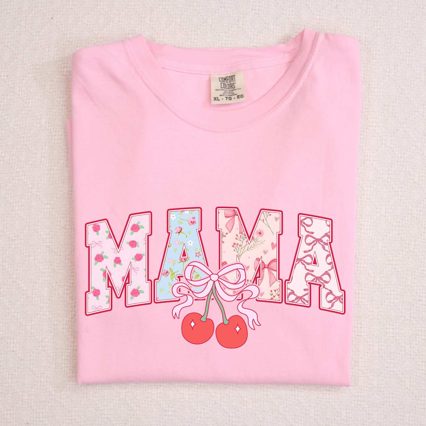 Mama (Cherry w/ Bow) Full Color DTF Transfer