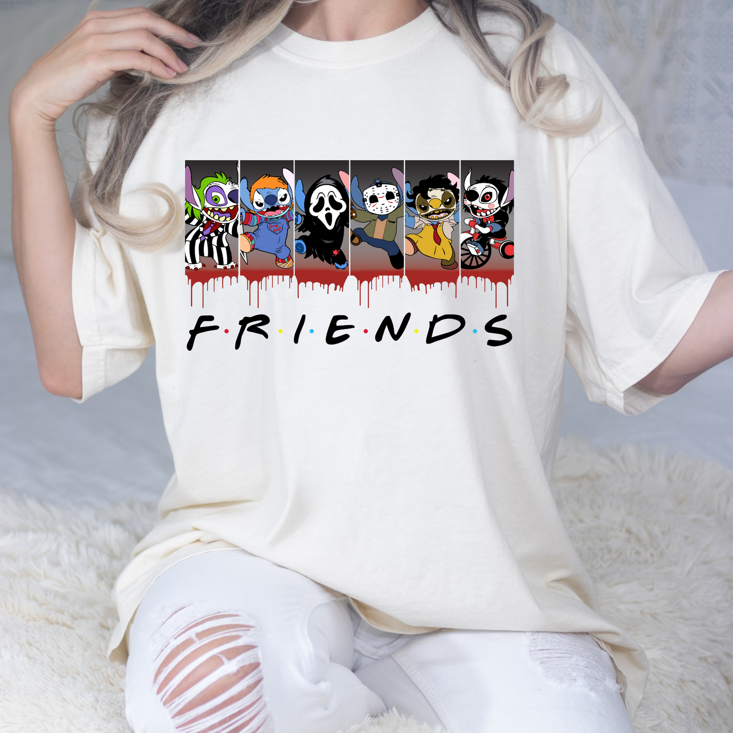 Friends Stitch Horror Full Color DTF Transfer