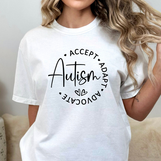 Autism - Accept Adapt Advocate Full Color DTF Transfer