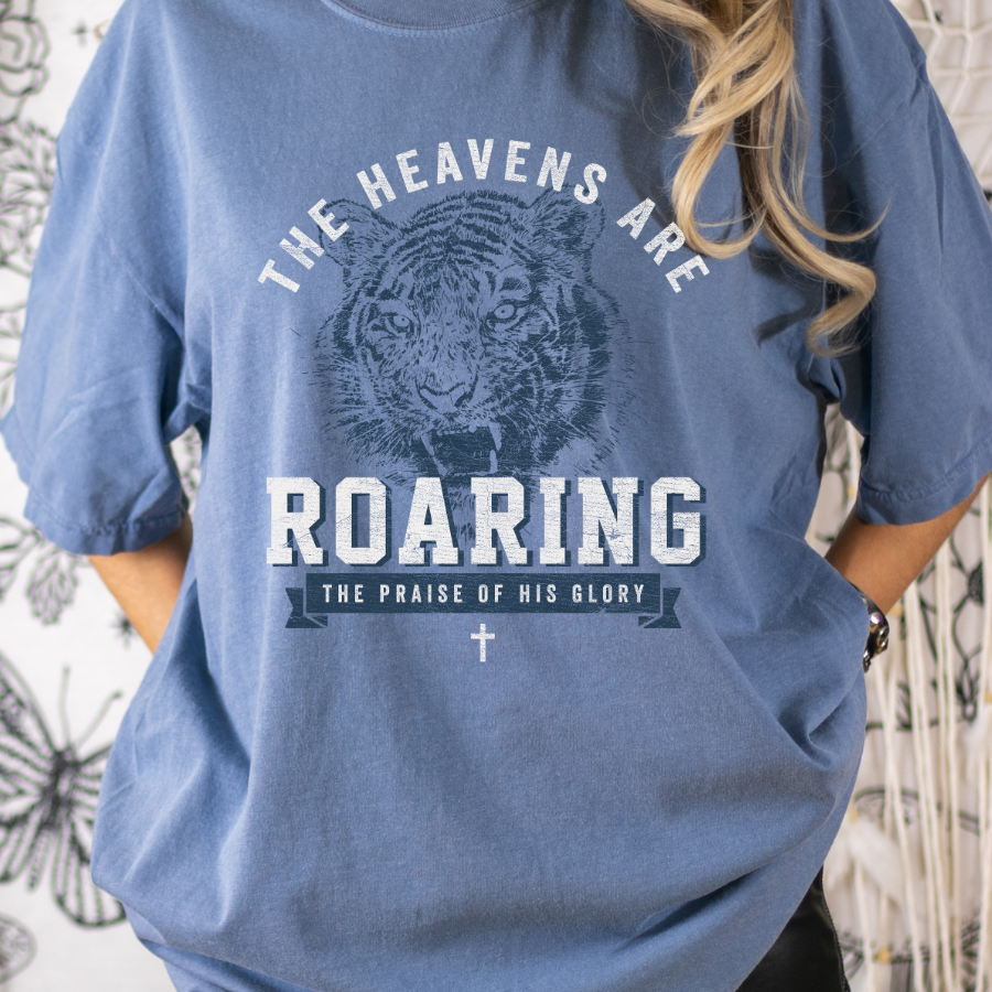 The Heavens Are Roaring The Praise if His Glory (Blue/White) Full Color DTF Transfer