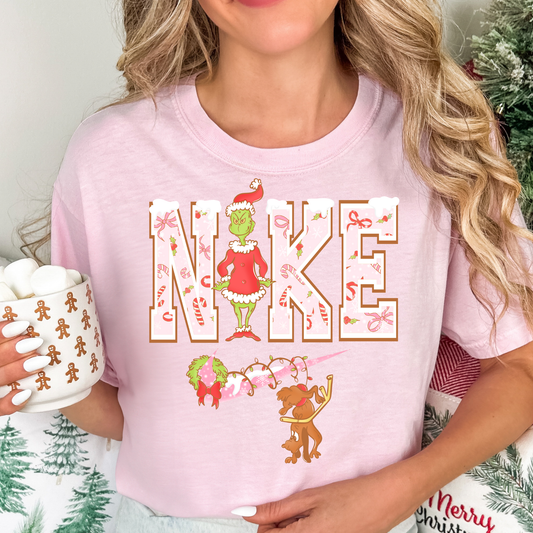Pink Nike Grinch Swoosh Full Color DTF Transfer