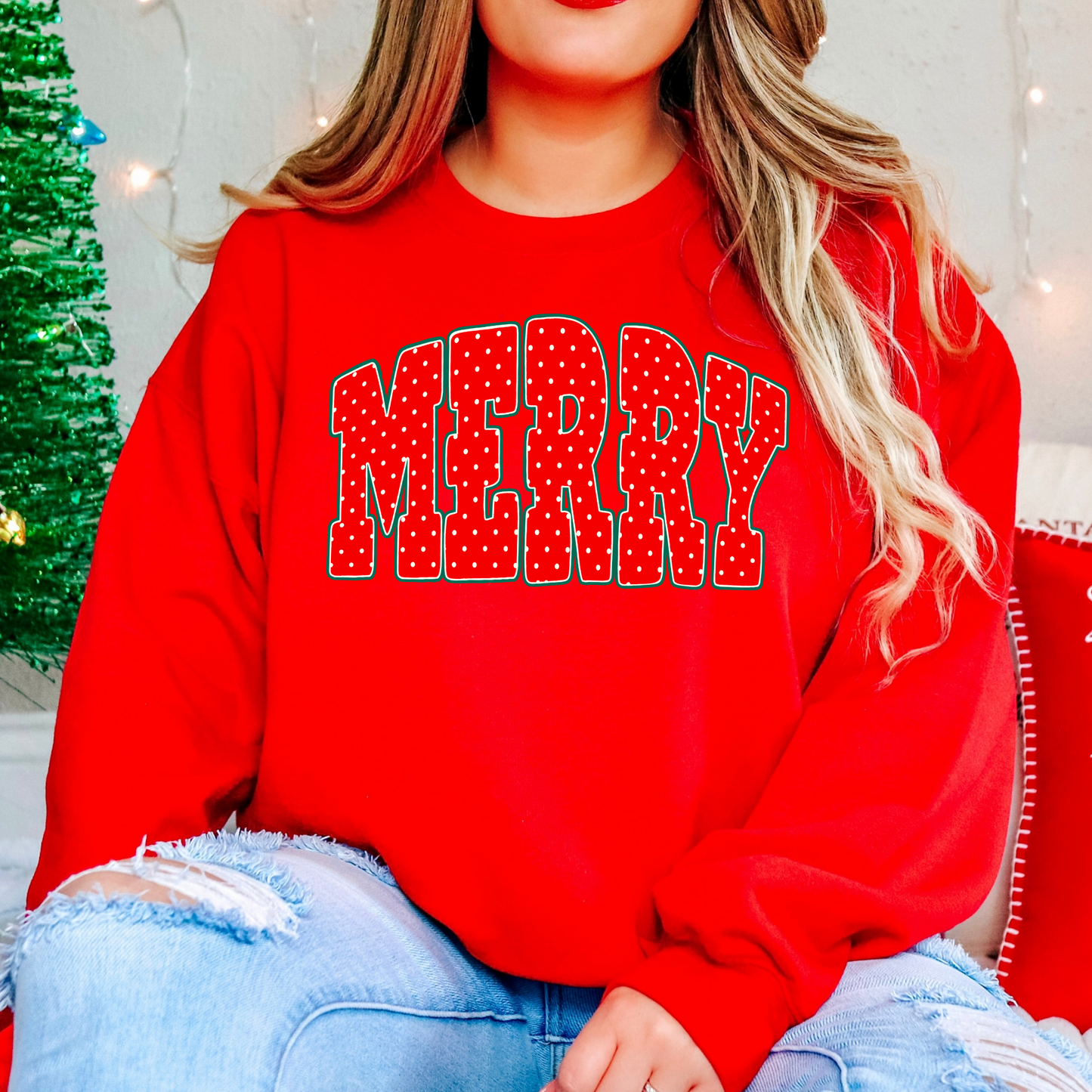 Merry (Red Speckled) Full Color DTF Transfer