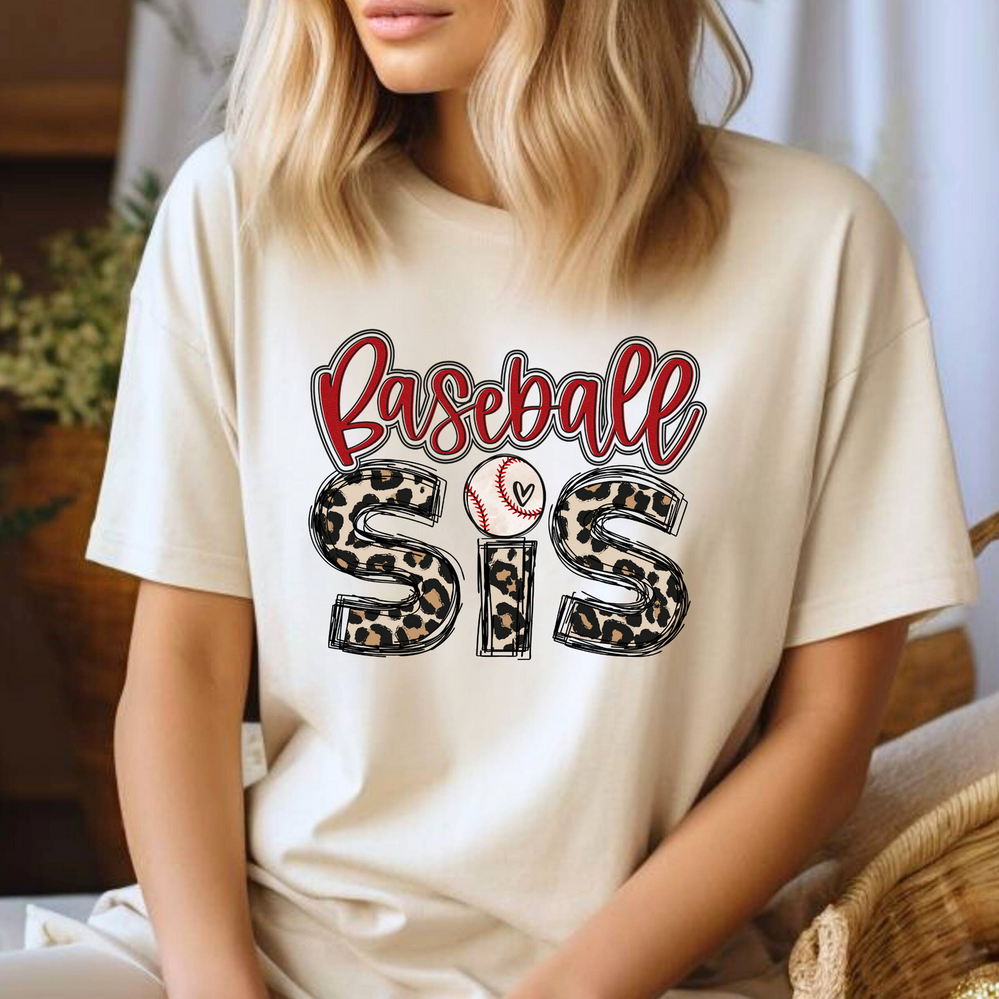 Baseball Sis (Leopard) Full Color DTF Transfer